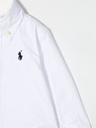 Camicia con ricamo per neonato Ralph Lauren Kids bianca con colletto classico - Rubino Kids