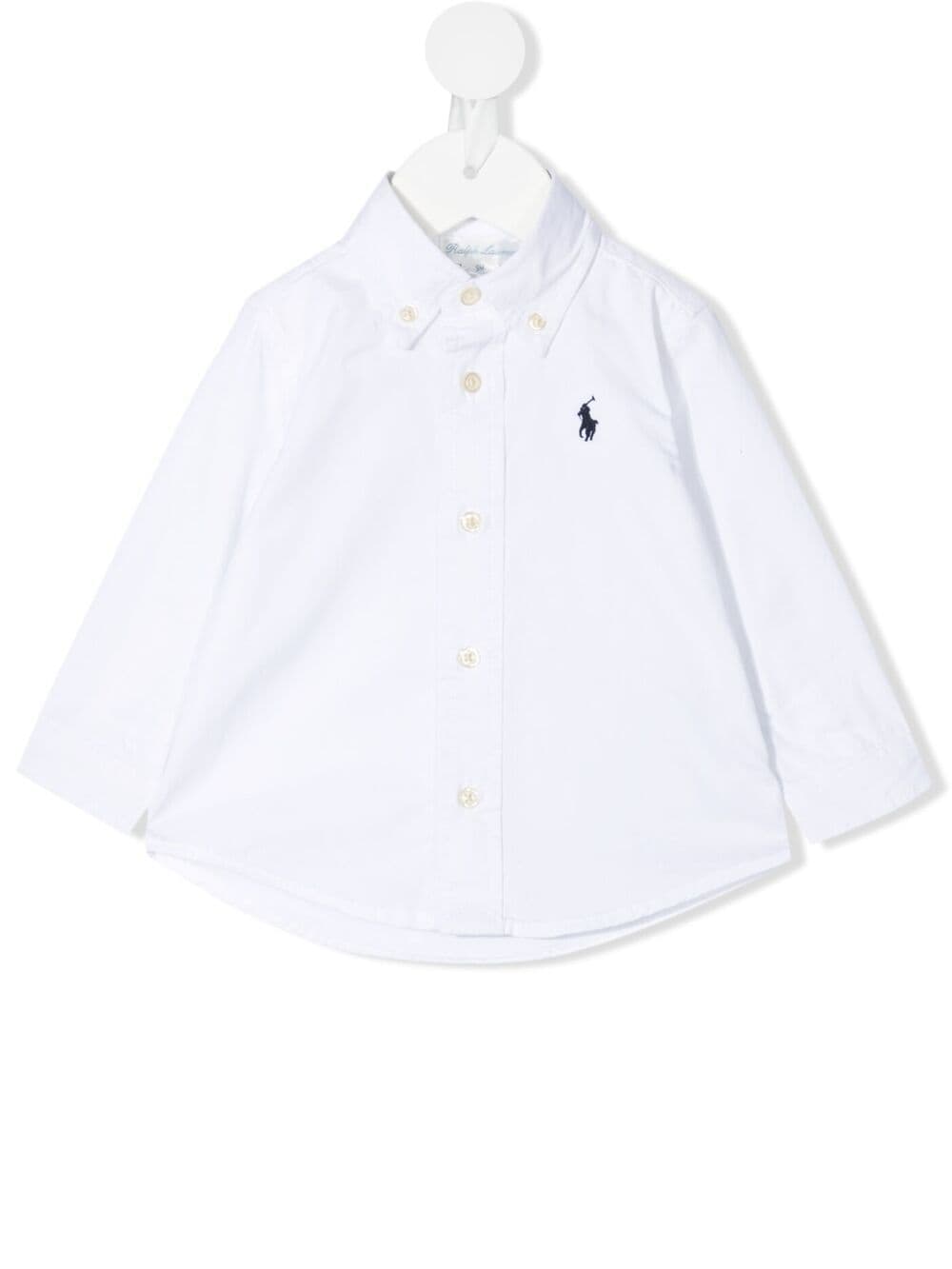 Camicia con ricamo per neonato Ralph Lauren Kids bianca con colletto classico - Rubino Kids