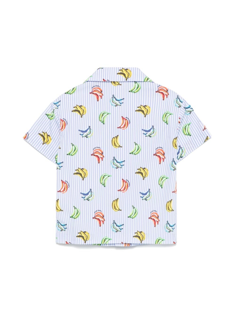 Camicia con stampa banane per bambino Palm Angels Kids azzurro per motivo gessato - Rubino Kids