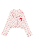 Camicia con stampa per bambina Elisabetta Franchi La Mia Bambina rosa con colletto con revers - Rubino Kids