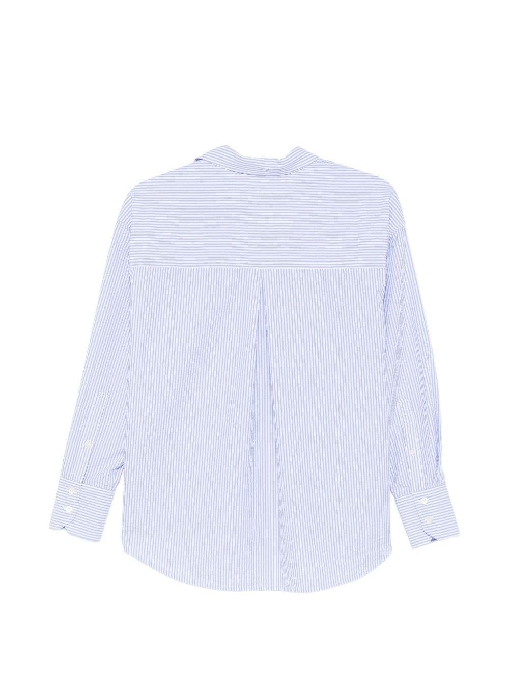 Camicia Cristal per donna MC2 Saint Barth azzurra con motivo a righe - Rubino Kids