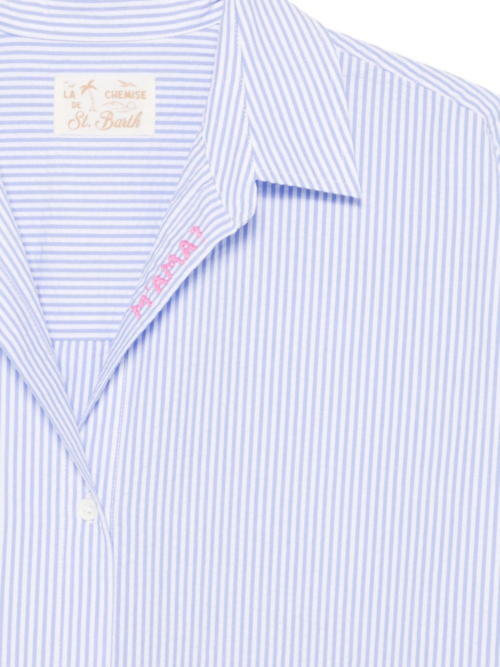 Camicia Cristal per donna MC2 Saint Barth azzurra con motivo a righe - Rubino Kids