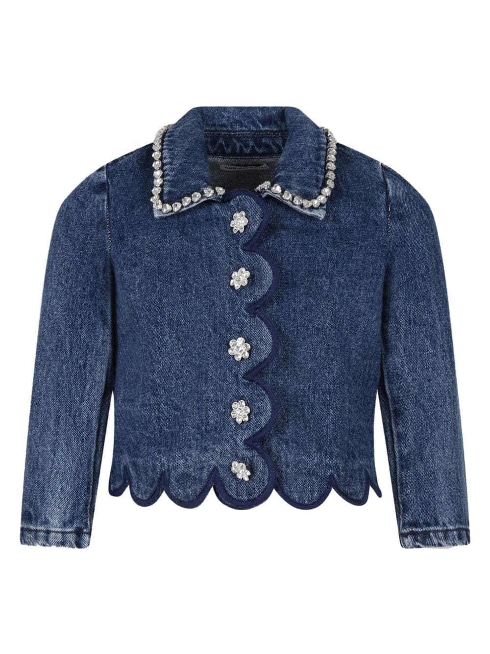 Camicia denim con decorazione di cristalli - Rubino Kids