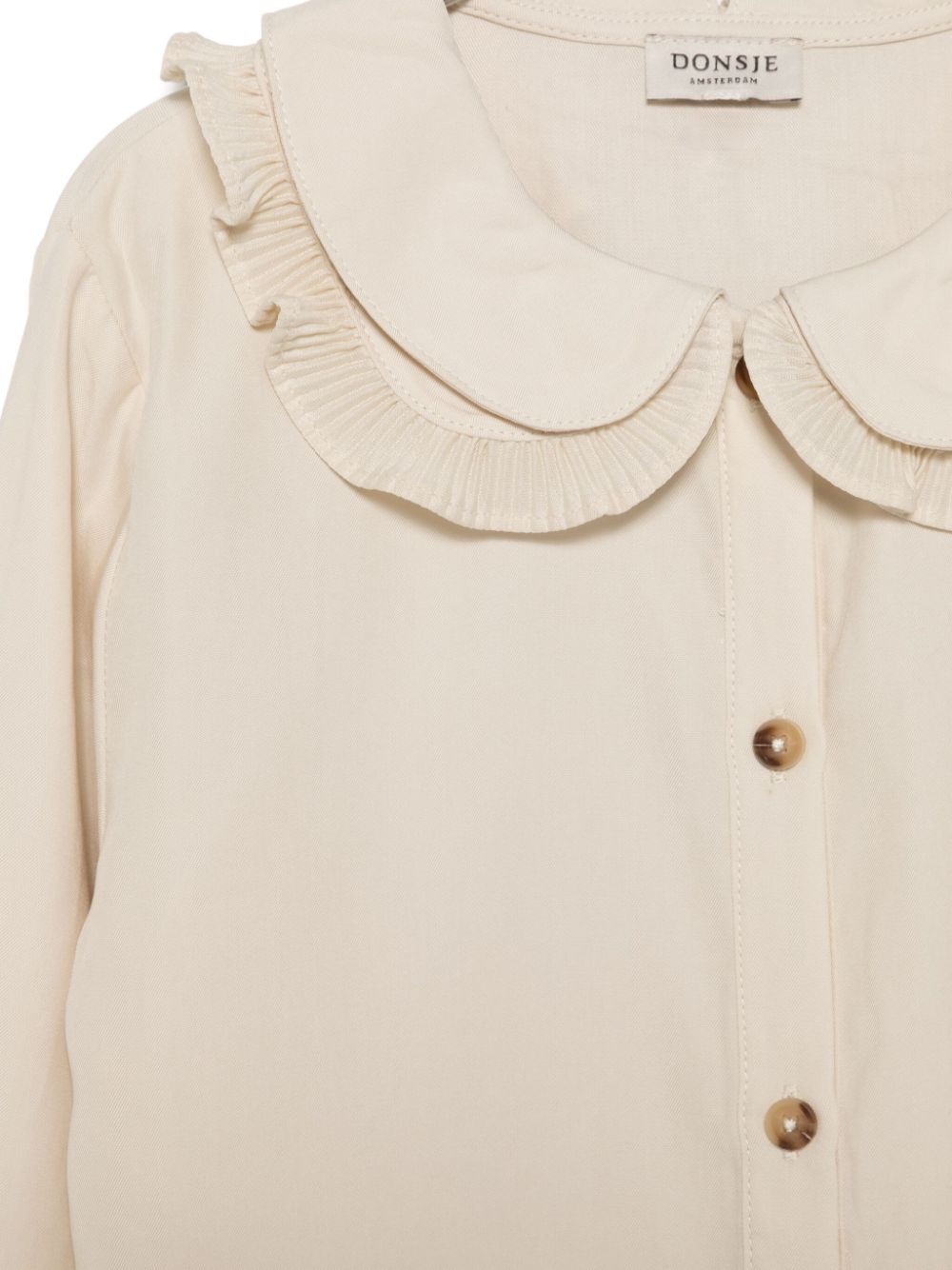 Camicia di piastrelle per bambina Donsje beige con polsini con bottoni - Rubino Kids