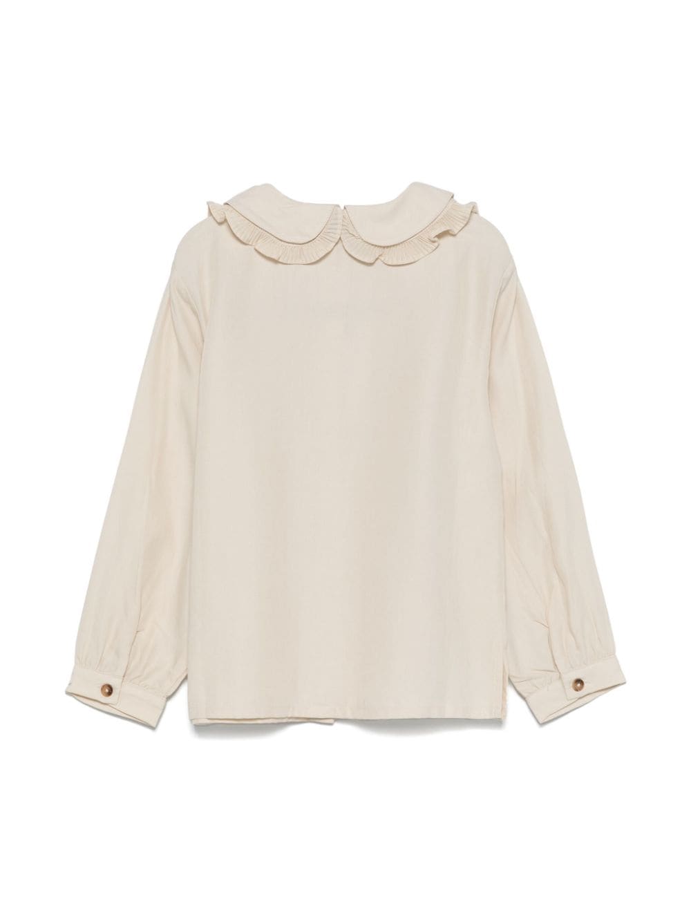 Camicia di piastrelle per bambina Donsje beige con polsini con bottoni - Rubino Kids