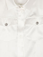 Camicia di raso per bambina Balmain Kids bianco con colletto classico - Rubino Kids