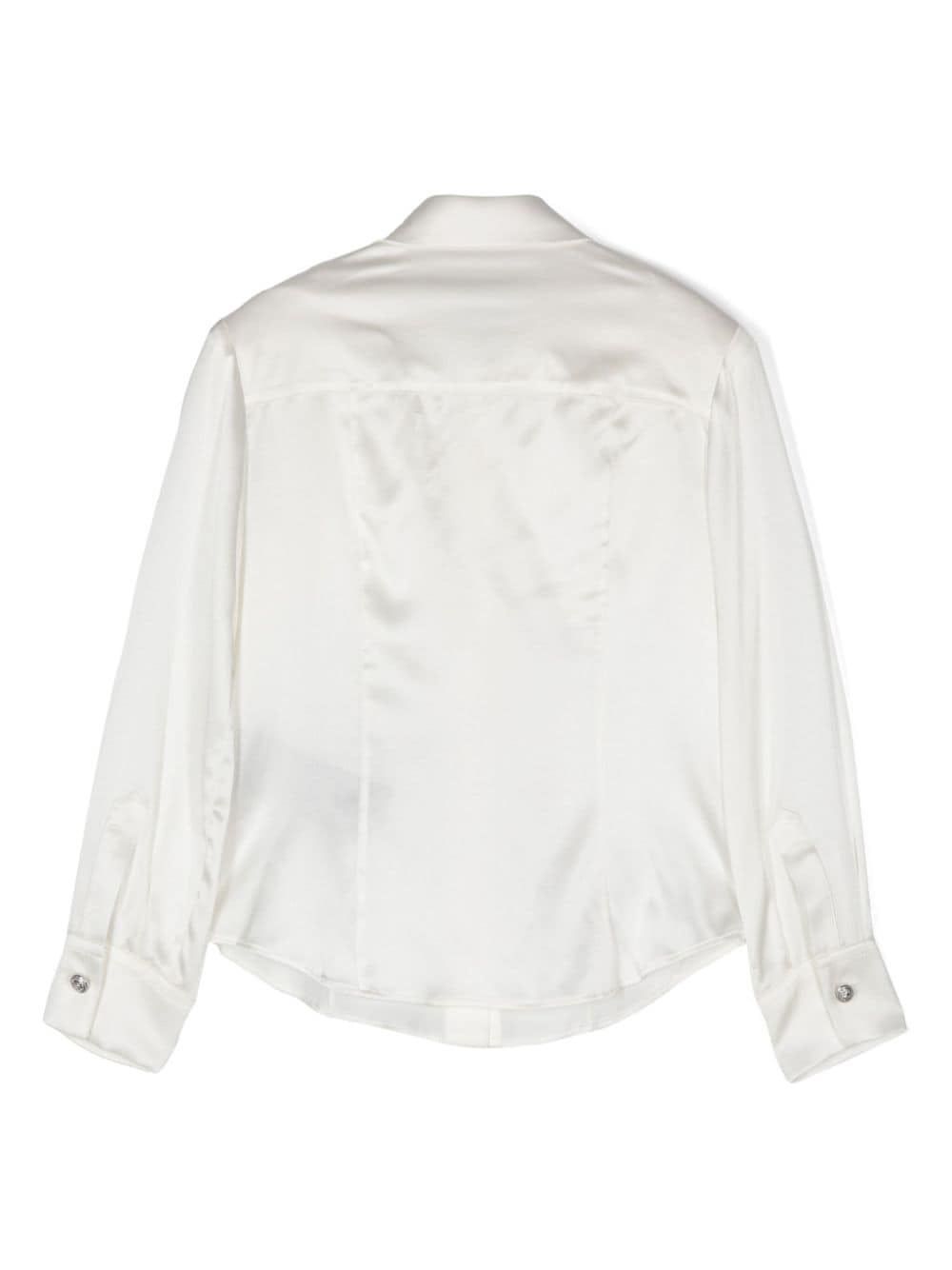 Camicia di raso per bambina Balmain Kids bianco con colletto classico - Rubino Kids