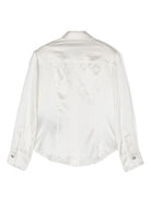 Camicia di raso per bambina Balmain Kids bianco con colletto classico - Rubino Kids