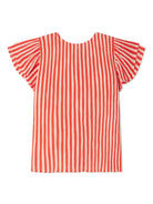 Camicia Enigma per bambina Bonpoint rosso con maniche ad aletta - Rubino Kids