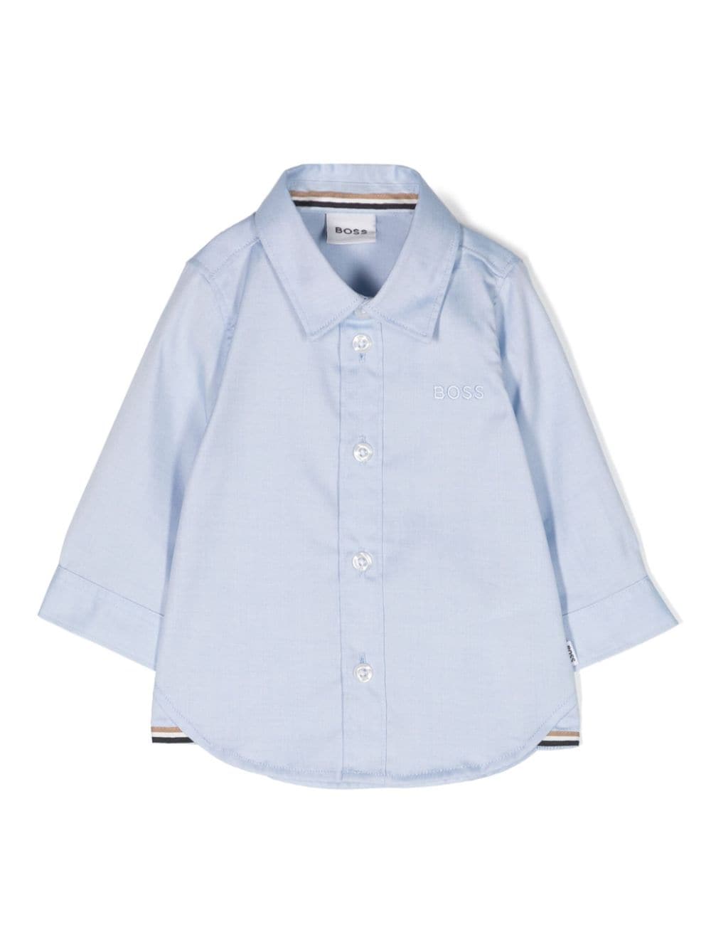 Camicia in cotone con ricamo logo - Rubino Kids