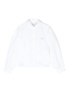 Camicia in popeline per bambina Calvin Klein Kids bianco con maniche voluminose - Rubino Kids