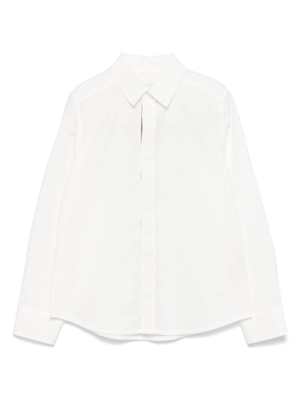 Camicia junior in popeline per bambino Fendi Kids bianco con colletto classico - Rubino Kids