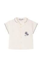 Camicia Lennard per neonato Bonpoint bianca con colletto alla cubana - Rubino Kids