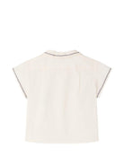 Camicia Lennard per neonato Bonpoint bianca con colletto alla cubana - Rubino Kids