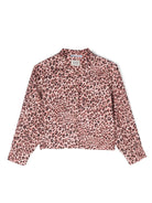 Camicia leopardata per bambina Scotch & Soda rosa con tessuto in twill - Rubino Kids