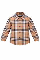 Camicia neonato Burberry Kids beige a quadri - Rubino Kids