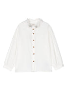 Camicia per bambina Donsje Fini bianco con colletto con increspature - Rubino Kids