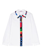 Camicia per bambina Emilio Pucci Junior bianco con rifinitura Giardino - Rubino Kids