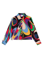 Camicia per bambina Emilio Pucci Junior multicolore con stampa Onde - Rubino Kids