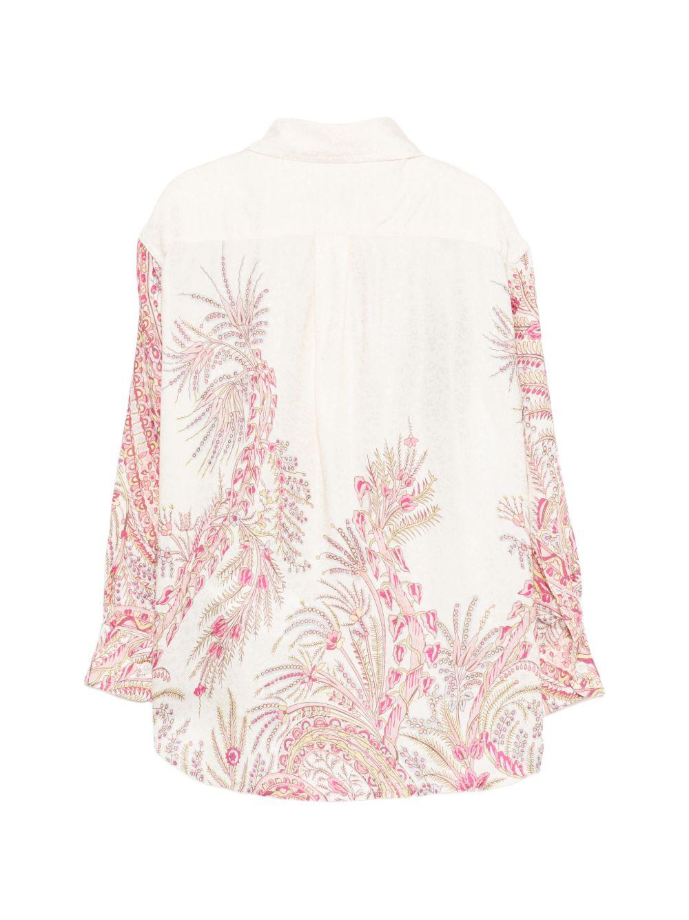 Camicia per bambina Etro Kids beige con stampa paisley - Rubino Kids