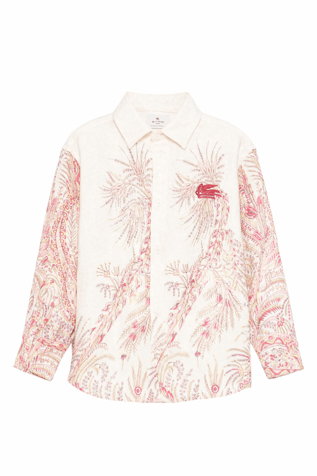 Camicia per bambina Etro Kids beige con stampa paisley - Rubino Kids