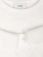 Camicia per bambina Fendi Kids bianco junior con ricamo Fendi Roma - Rubino Kids