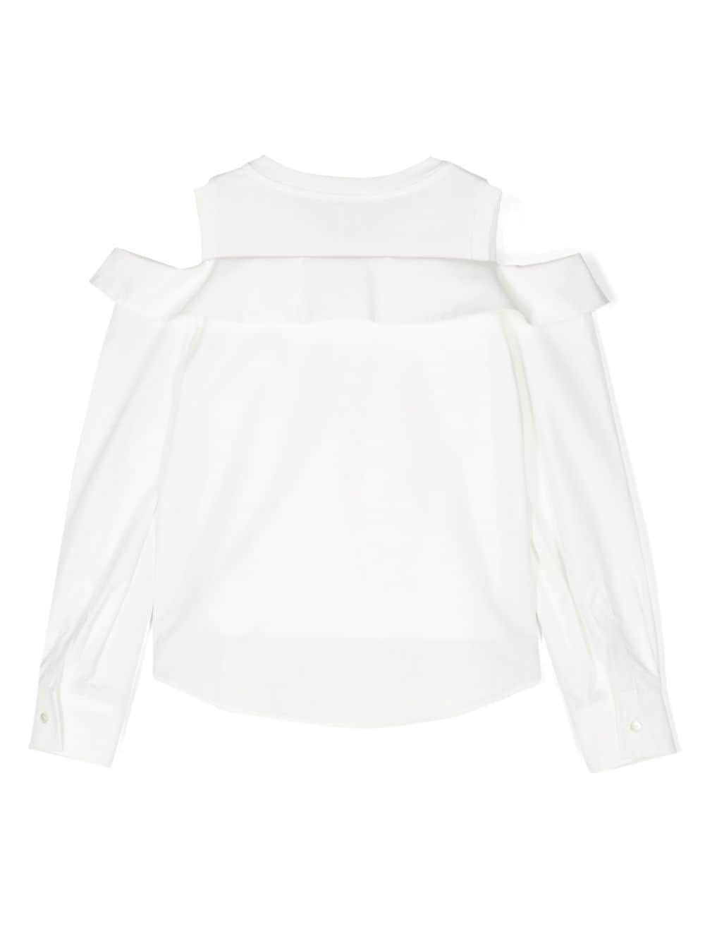 Camicia per bambina Fendi Kids bianco junior con ricamo Fendi Roma - Rubino Kids