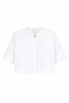 Camicia per bambina Givenchy Kids bianca a maniche corte con bottoni - Rubino Kids