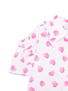 Camicia per bambina Monnalisa bianco con stampa cuori rosa - Rubino Kids