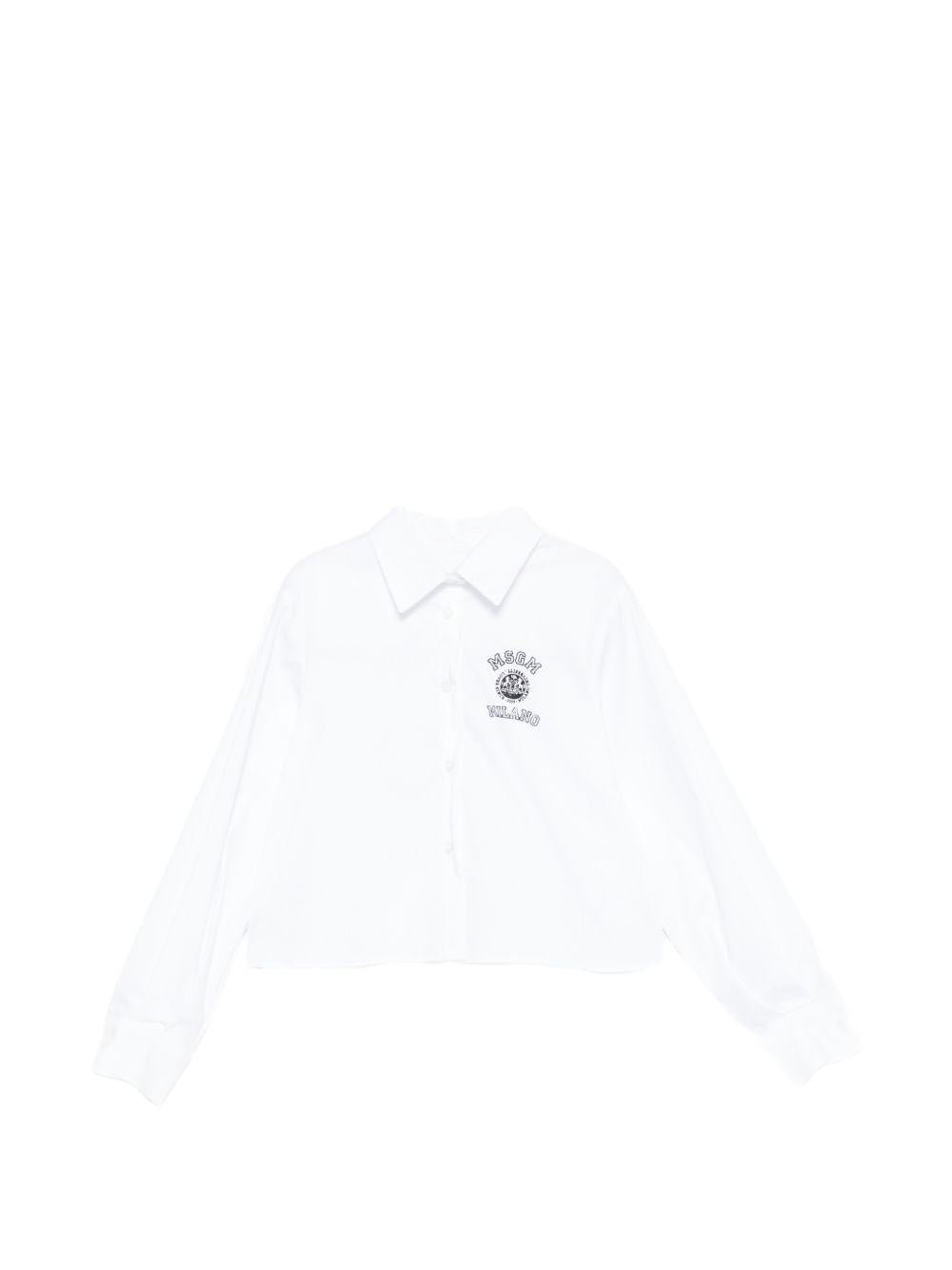 Camicia per bambina MSGM Kids bianca con colletto classico - Rubino Kids