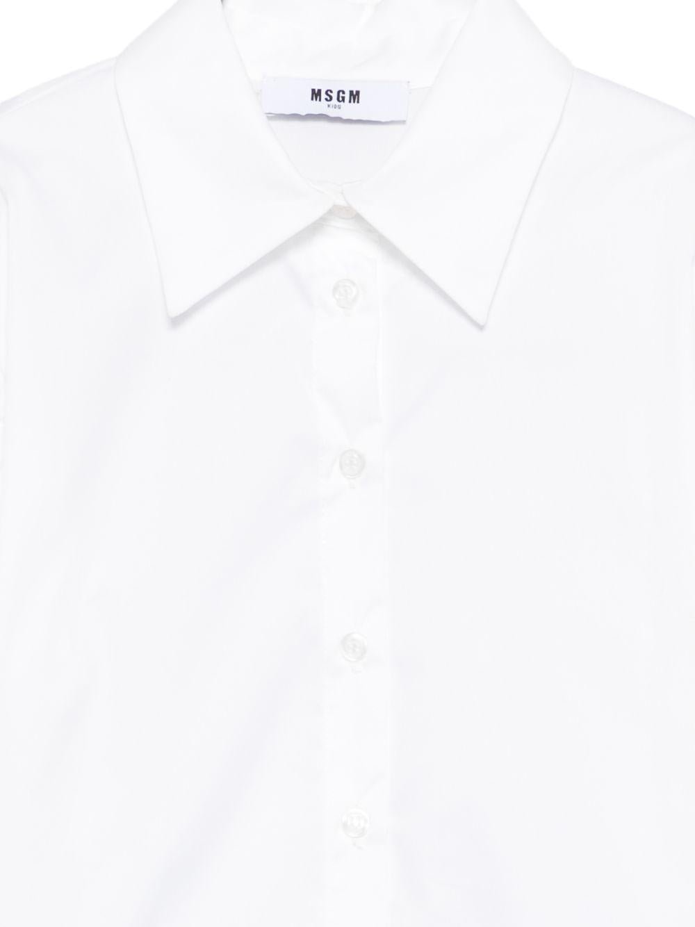 Camicia per bambina MSGM Kids bianca con colletto classico - Rubino Kids
