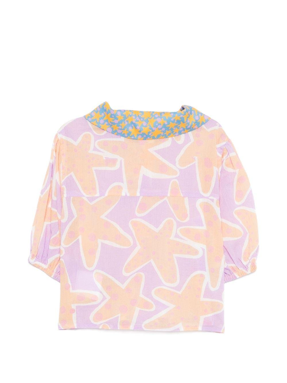 Camicia per bambina Stella McCartney Kids multicolore con stampa stelle marine - Rubino Kids