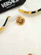 Camicia per bambina Versace Kids bianco con colletto alla Peter Pan - Rubino Kids