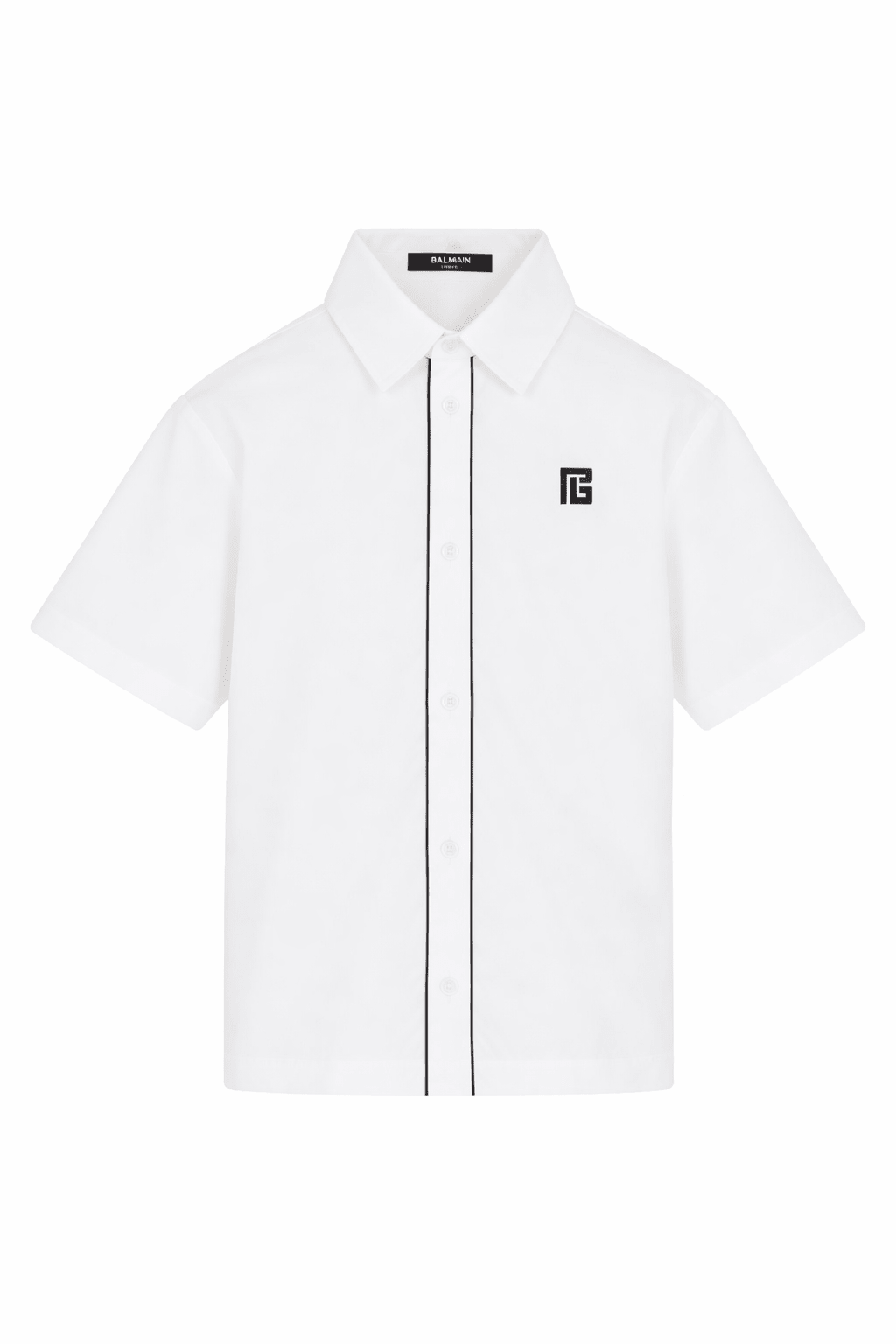 Camicia per bambino Balmain Kids bianca con cuciture a contrasto - Rubino Kids