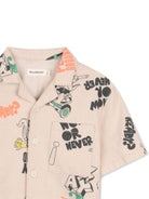 Camicia per bambino Billieblush beige con stampa grafica all - over - Rubino Kids