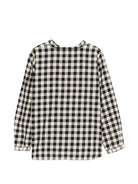 Camicia per bambino Bonpoint bianca e nera con design a quadri - Rubino Kids
