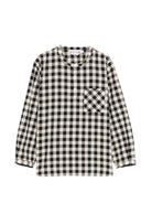 Camicia per bambino Bonpoint bianca e nera con design a quadri - Rubino Kids