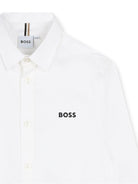 Camicia per bambino Boss Kids Bianca a maniche lunghe con logo - Rubino Kids