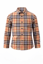 Camicia per bambino Burberry Kids beige con colletto a punta - Rubino Kids