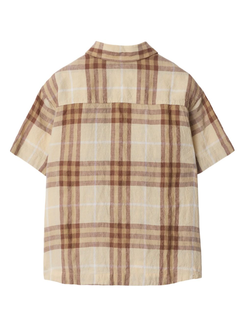 Camicia per bambino Burberry Kids beige con motivo a quadri - Rubino Kids