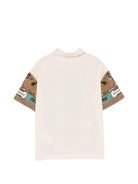 Camicia per bambino Dolce & Gabbana Kids beige con stampa grafica all - over - Rubino Kids