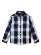 Camicia per bambino Givenchy Kids nero con fantasia tartan - Rubino Kids