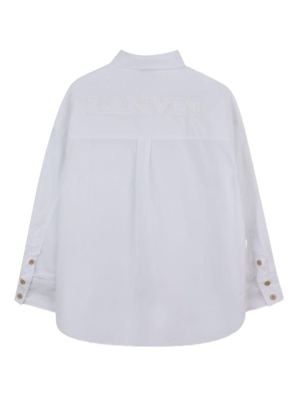 Camicia per bambino Lanvin Enfant bianca con logo ricamato sul retro - Rubino Kids