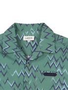 Camicia per bambino Lanvin Enfant verde con motivo a zigzag - Rubino Kids