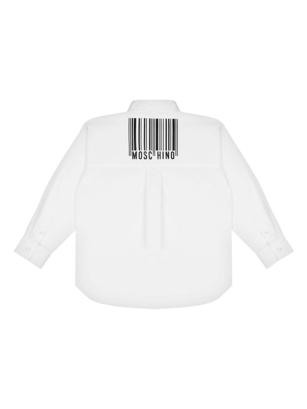 Camicia per bambino Moschino Kids bianco con stampa logo sul petto - Rubino Kids