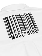 Camicia per bambino Moschino Kids bianco con stampa logo sul petto - Rubino Kids