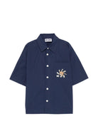Camicia per bambino Moschino Kids blu con colletto classico - Rubino Kids