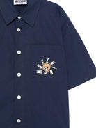 Camicia per bambino Moschino Kids blu con colletto classico - Rubino Kids