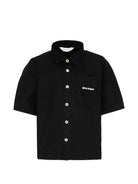 Camicia per bambino Palm Angels Kids nera con logo sul davanti - Rubino Kids