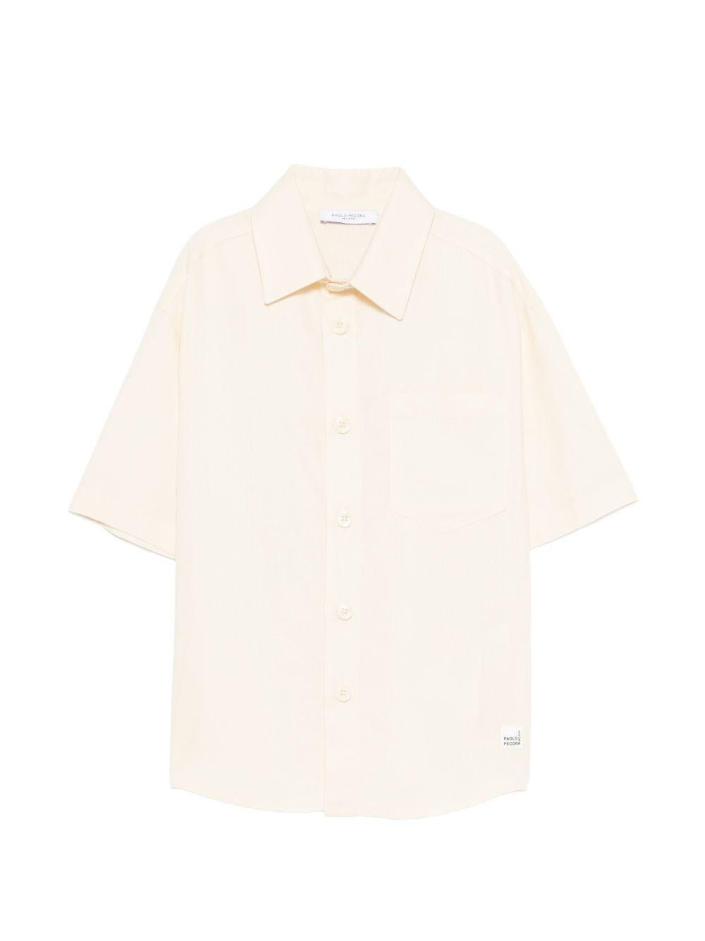 Camicia per bambino Paolo Pecora Kids beige con colletto classico - Rubino Kids